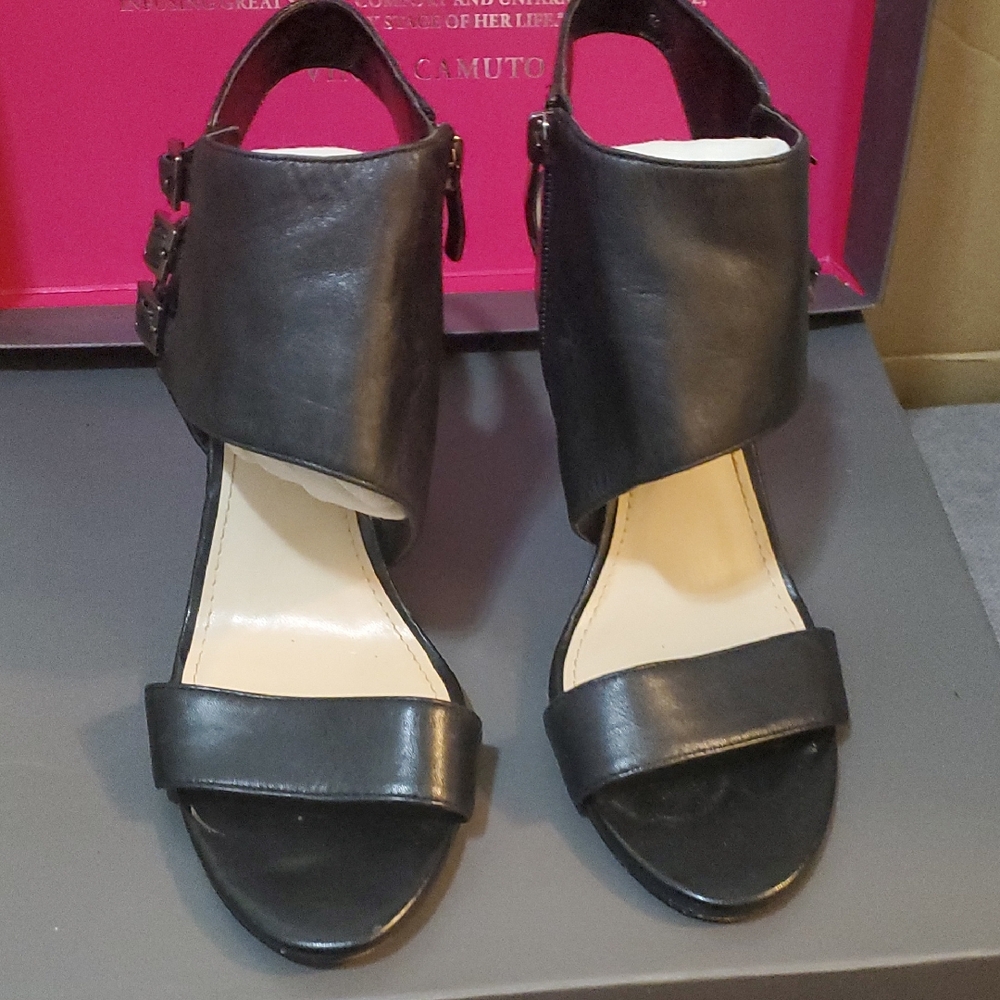 Vince Camuto Black Leather Heels